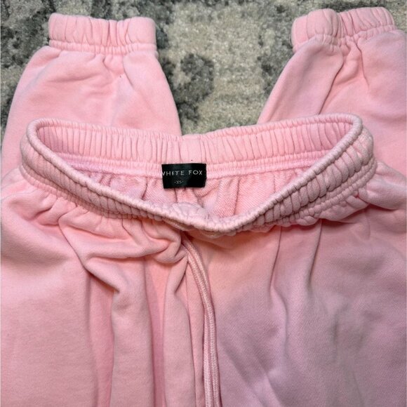 White Fox Pink Jogger Sweatpants XS Cotton/Poly Blend Athleisure - Picture 5 of 7